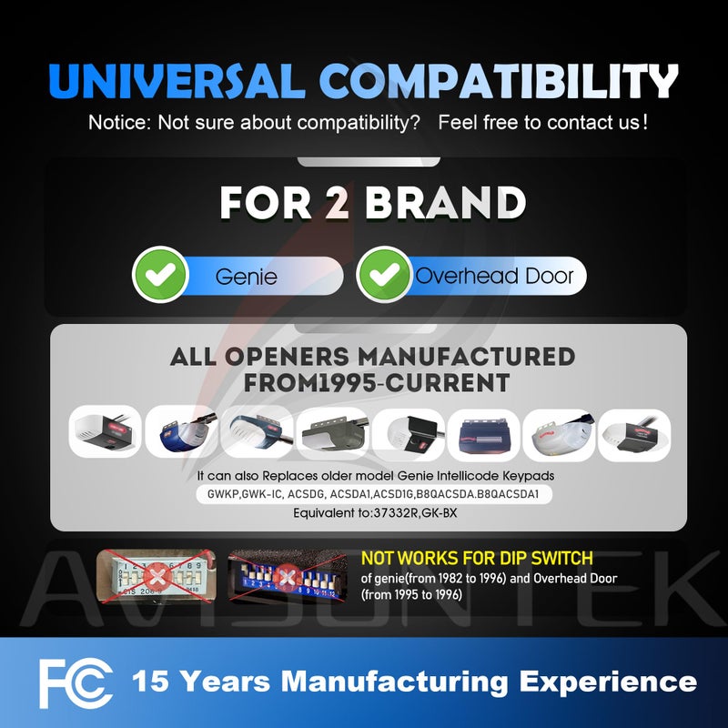 Avisontek GK-BX Wireless Intellicode Genie Garage Door Opener Keypadã€10 Year Warrantyã€‘ - Image 2