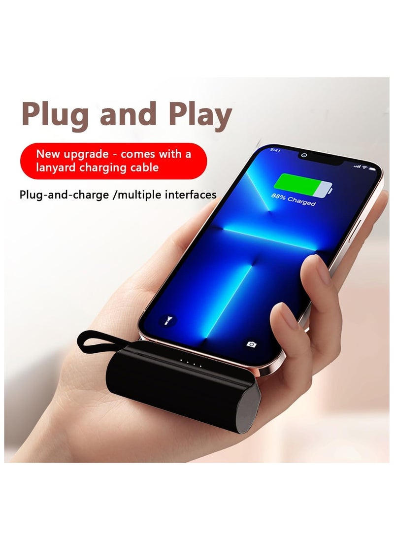 Lenyes Mini Power Bank 5000mAh, 20W Fast Charging Portable Charger,Compact Charging Bank Compatible with Iphone (Black)  - Image 1
