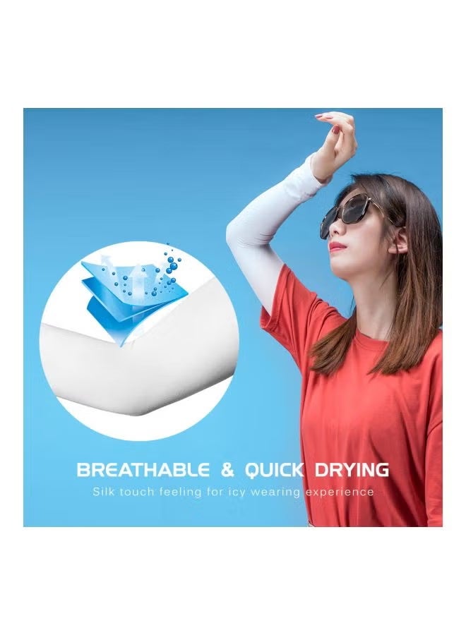 روكبروز 4 Pairs Of Coolinf Arm Sleeves, Cooling Breathable Fabric UV Protection Sleeves, Sun Block for Cycling Golf Driving Fishing and Desert Sports for Men and Women, Black - Image 2