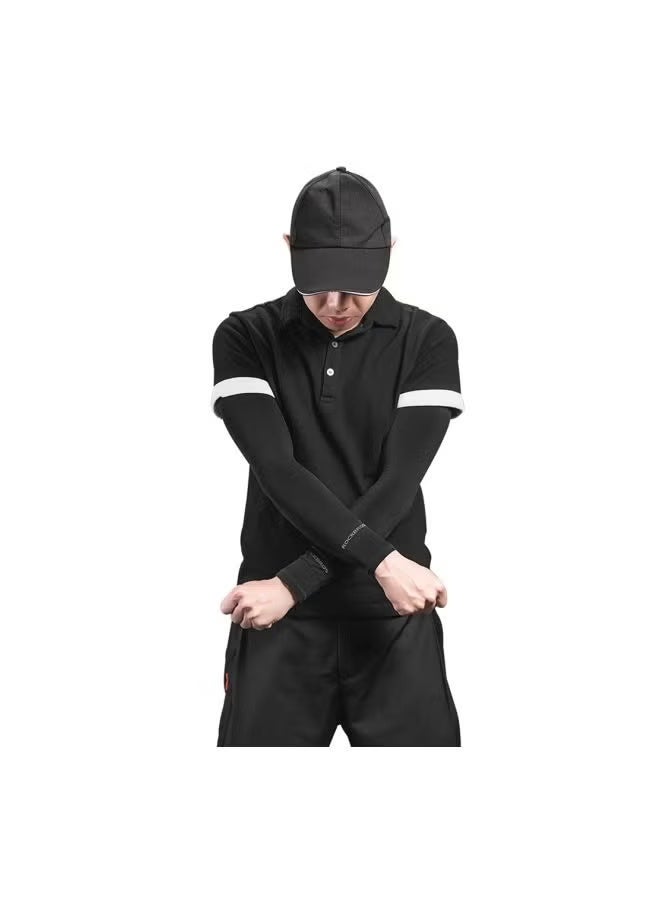 روكبروز 4 Pairs Of Coolinf Arm Sleeves, Cooling Breathable Fabric UV Protection Sleeves, Sun Block for Cycling Golf Driving Fishing and Desert Sports for Men and Women, Black - Image 5