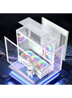CRUISER AceGeek Cruiser L460 Computer Case, Up to 360mm Radiator & 9x Fan Support, 0.7mm Tempered Glass & SPCC Material, USB 3.0, USB 2.0, Type-C, HD Audio I/O Ports, White | AG-CRUISER-L460-WH  - Image 2