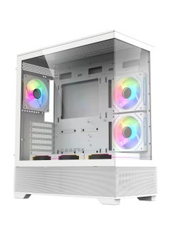 CRUISER AceGeek Cruiser L460 Computer Case, Up to 360mm Radiator & 9x Fan Support, 0.7mm Tempered Glass & SPCC Material, USB 3.0, USB 2.0, Type-C, HD Audio I/O Ports, White | AG-CRUISER-L460-WH  - Image 3