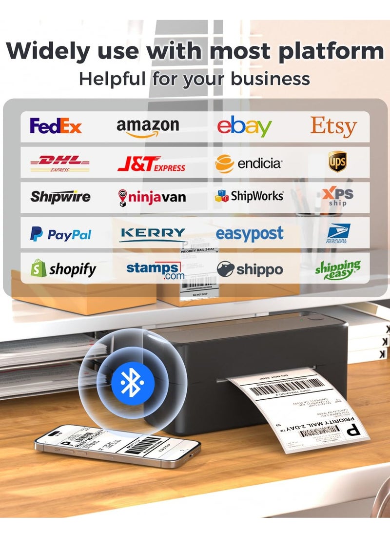 phomemo Bluetooth Thermal Label Printer for Shipping Label - Wireless Shipping Label Printer Compatible with iOS&Android&PAD&PC  - Image 3
