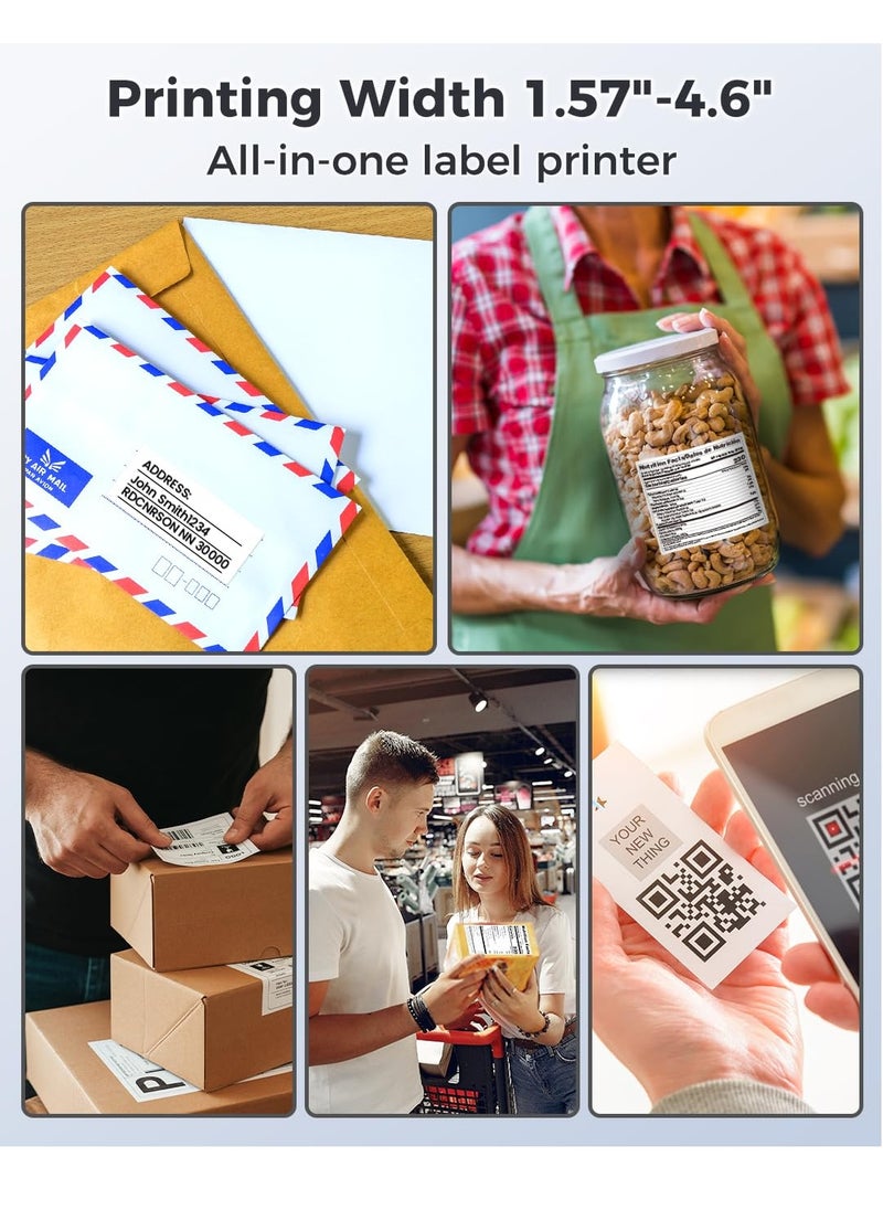 Bluetooth Thermal Label Printer for Shipping Label - Wireless Shipping Label Printer Compatible with iOS&Android&PAD&PC