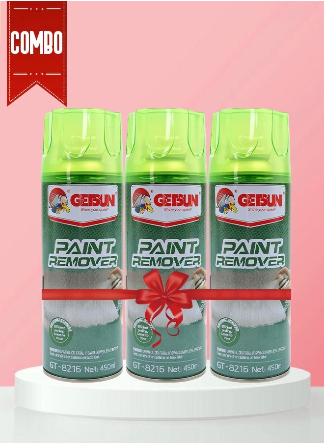 GETSUN - Combo - Buy 3PC GETSUN Paint Remover Spray Multi Purpose Advanced Paint Remover Spray Efficient Peeling Leave No Trace 450ml G8216 - Image 1