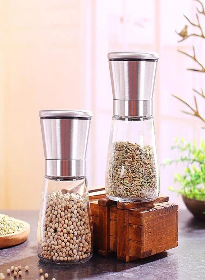 Gulex® Salt and Pepper Grinder Set Pepper Mill, Sea Salt Shaker Refillable, Adjustable Coarseness, Stainless Steel with Ceramic Rotor (Set of 2) - Image 5