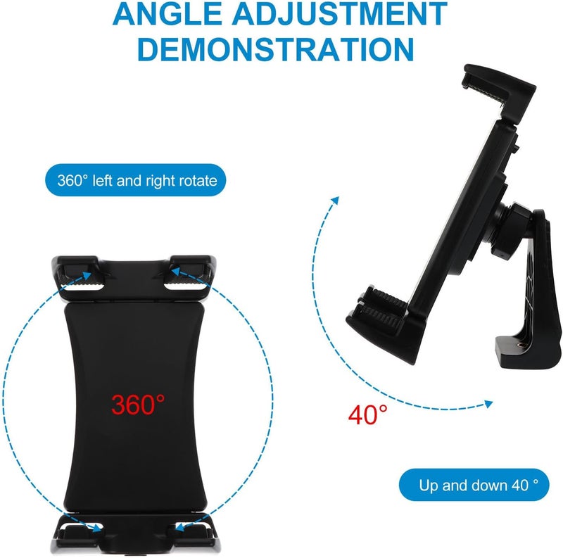 GALPADA Rotating Dual Clamp Tablet Stand and Phone Holder Plastic Bracket for Home and Office Use Adjustable Universal Mobile Device Support - Image 3