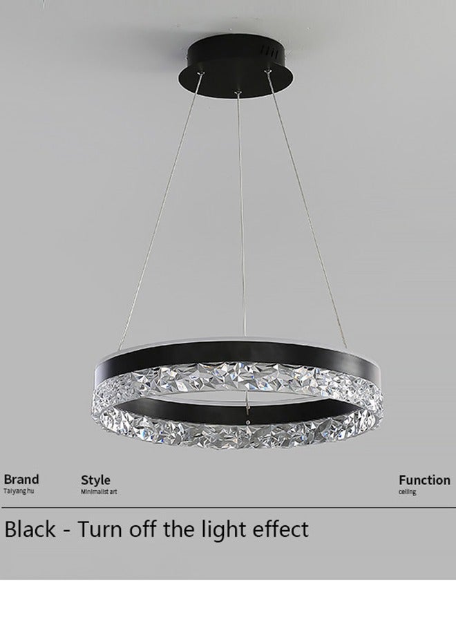ERENYEA Modern Chandelier Simple Study Round Chandelier LED Light Source Three Color Dimmable Chandelier With Remote Control, Suitable For Living Room Office Cafe Library (black) - Image 3