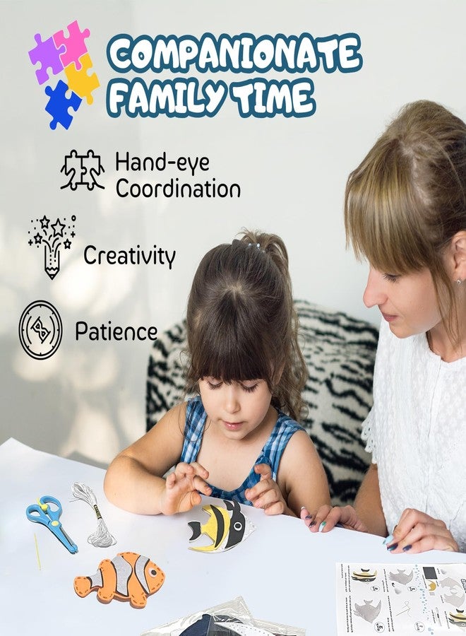 Vlokup Sea Animals Felt Sewing Kit for Kids, Ocean Animals Kids Sewing Kit for Beginners Ages 7 8 9 10 11 12， Sewing Craft Kit Educational and Fun Gift for Girls and Boys - Image 2