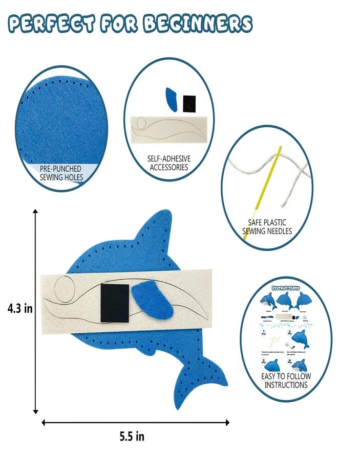 Vlokup Sea Animals Felt Sewing Kit for Kids, Ocean Animals Kids Sewing Kit for Beginners Ages 7 8 9 10 11 12， Sewing Craft Kit Educational and Fun Gift for Girls and Boys - Image 5