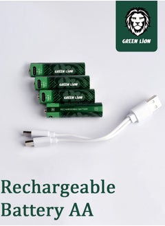 GREEN LION Rechargeable Battery AA / LED Charging Indicator / Type-C Charging Port / Accidental Leakage Protection / Easy to Open Value Pack - Green  - Image 2
