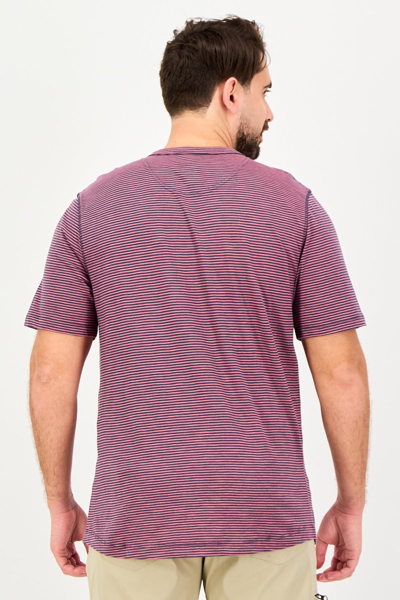 Project Essentials Men Crew Neck Short Sleeve Stripe T-Shirt, Multicolor - Image 3