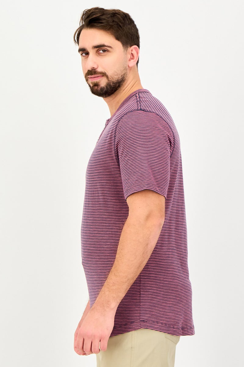 Project Essentials Men Crew Neck Short Sleeve Stripe T-Shirt, Multicolor - Image 2