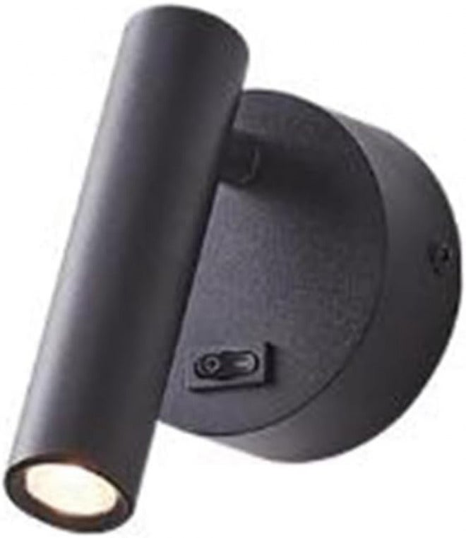 Rotatable LED Wall Sconce, Modern Metal Wall Light with 330°+90° Adjustable Arm, Bedside Reading Lamp for Bedroom, Study, Hotel(Black-3W,3000K Warm Light) - Image 1
