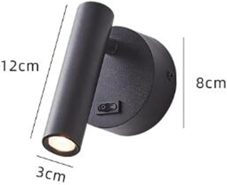 Rotatable LED Wall Sconce, Modern Metal Wall Light with 330°+90° Adjustable Arm, Bedside Reading Lamp for Bedroom, Study, Hotel(Black-3W,3000K Warm Light) - Image 3