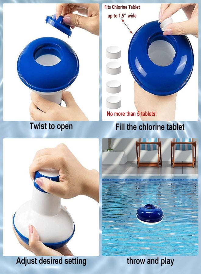 20Pcs Chlorine Tablets, Chlorinating Tablets with Chlorine Floater Dispenser, Long Lasting Chlorinating Tabs, Chlorine Tabs for for Swimming Pools Hot Tubs - Image 3
