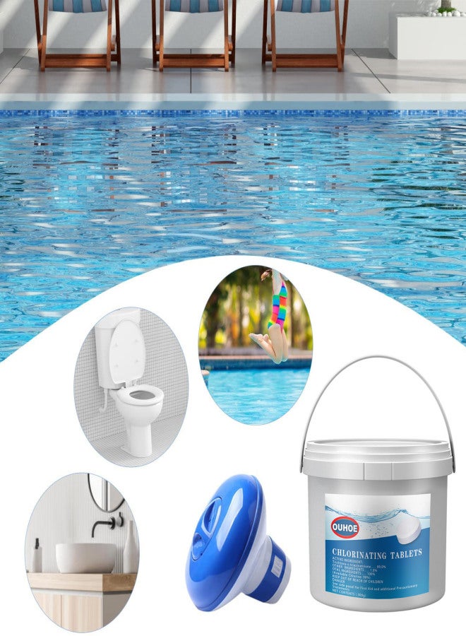 20Pcs Chlorine Tablets, Chlorinating Tablets with Chlorine Floater Dispenser, Long Lasting Chlorinating Tabs, Chlorine Tabs for for Swimming Pools Hot Tubs - Image 5