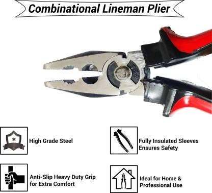 Hillgrove Hillgrove Hand Tool KitPlier Hammer Screwdriver Wire Cutter Measuring Tape 8 Tools  - Image 2