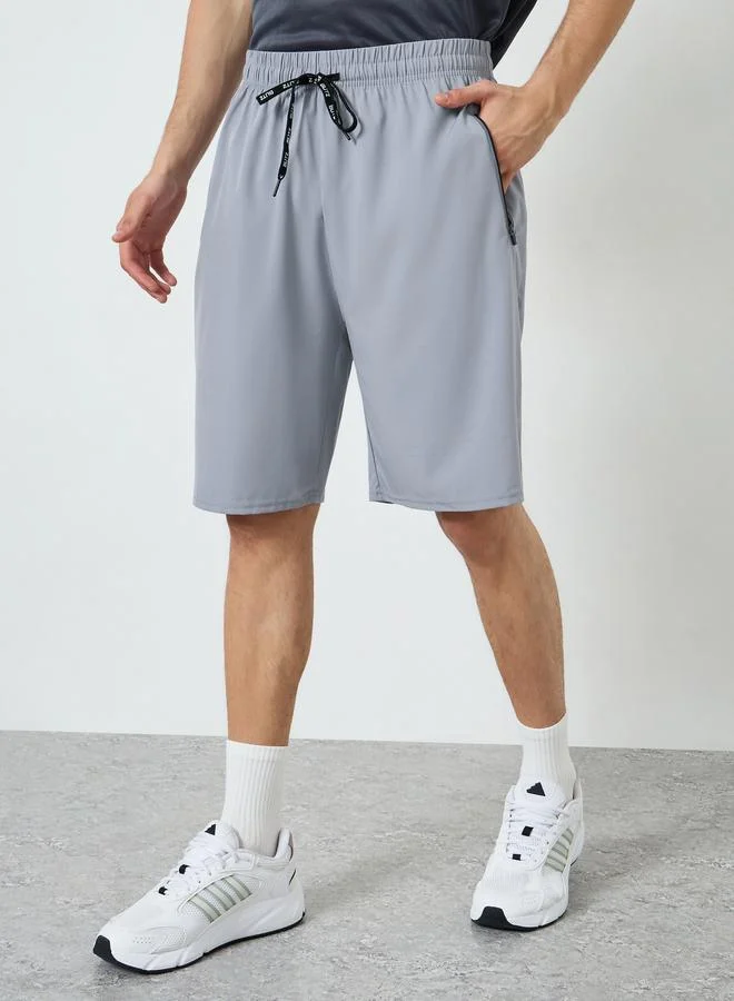 Styli Active  Men Grey Training Shorts with Drawstring for Men | Best Price UAE