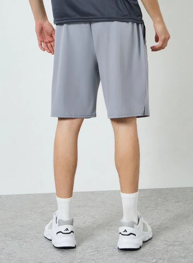 Styli Active  Men Grey Training Shorts with Drawstring for Men | Best Price UAE