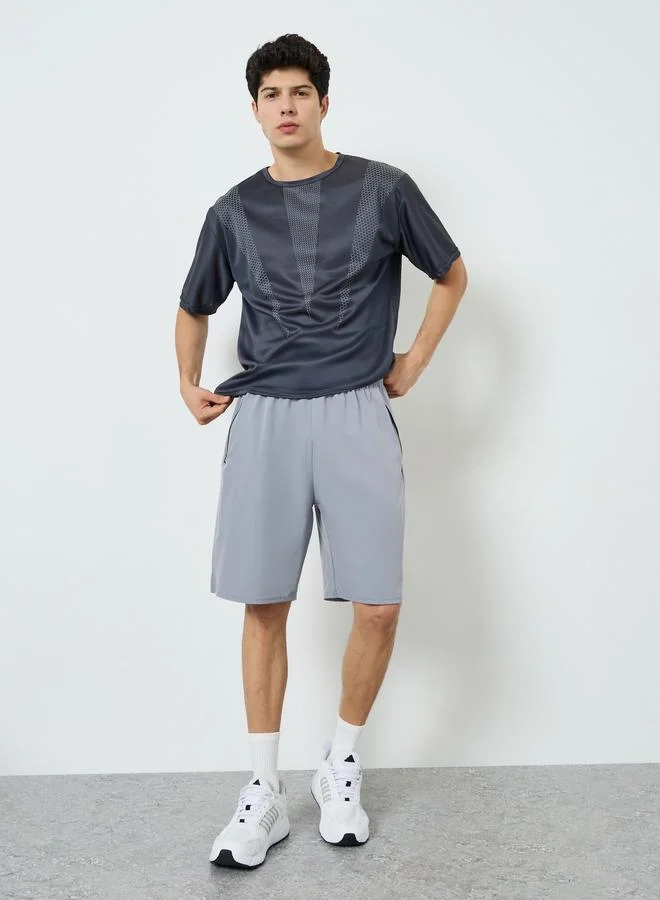 Styli Active Men Grey Training Shorts with Drawstring