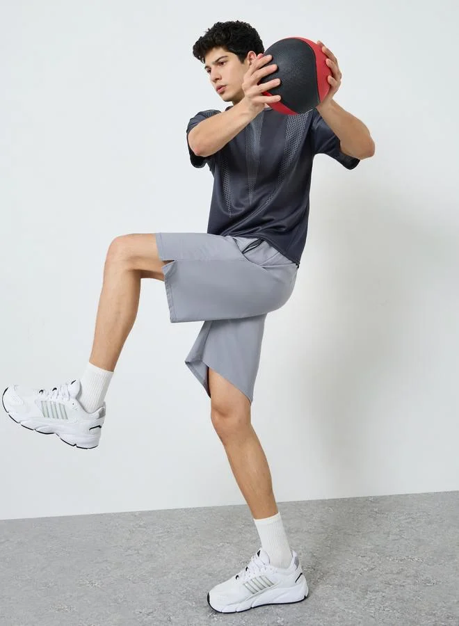 Styli Active Men Grey Training Shorts with Drawstring