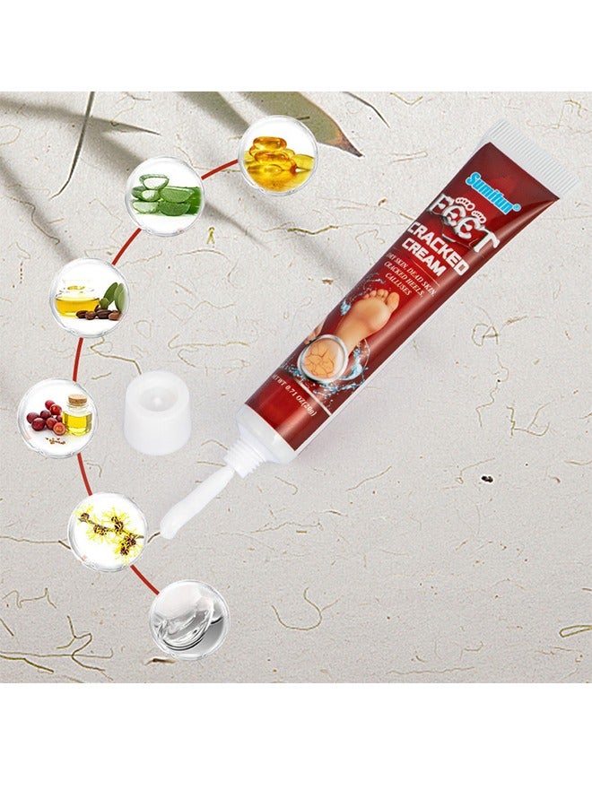 سوميفون كريم متشقق للقدم ، كريم ترطيب مضاد للتشقق للقدم واليدين ، كريم إصلاح مكثف للقدم ، مرهم شفاء البشرة للكعب المتشقق والقدمين الجافة 20 جرام - Image 4