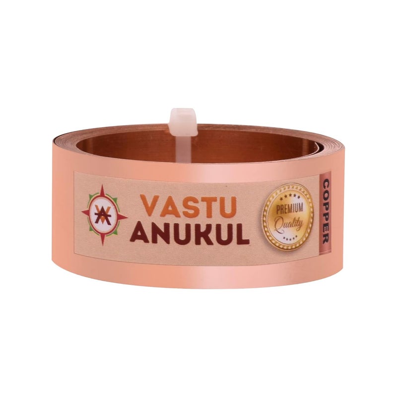 VASTU ANUKUL VASTU ANUKUL Premium Metal Vastu Strips Copper Size L 102 Feet x W1 inch25mm x 02 mm Gauge Thickness Vastu Remedies for Entrance Toilet Correction and Zone Balancing Copper 