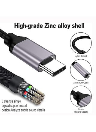 USB Type C To 3.5mm Headphone Adapter Type-c 3.5 Jack Audio Cable Earphone Cable Converter for Samsung Galaxy S25 ultra/S24/S23/S22 - view 2