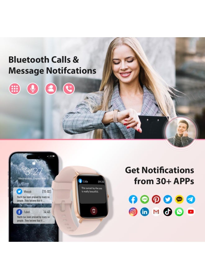 إبسون ساعة ذكية عالية الدقة 1.85 بوصة للنساء والرجال (استقبال/إجراء المكالمات)، ساعة رياضية بأكثر من 100 وضع رياضي مع مراقب معدل ضربات القلب/النوم/تشبع الأكسجين، مقاومة للماء وفق معيار IP68 - Image 2