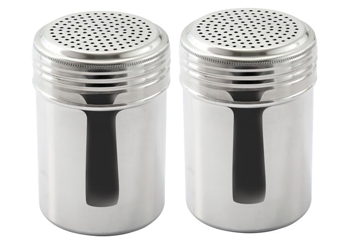 Great Credentials© Stainless Steel Versatile Dredge Shaker, Salt, Sugar, Shakers 10 Oz. Each Set of 2 (Without Handle) - Image 1