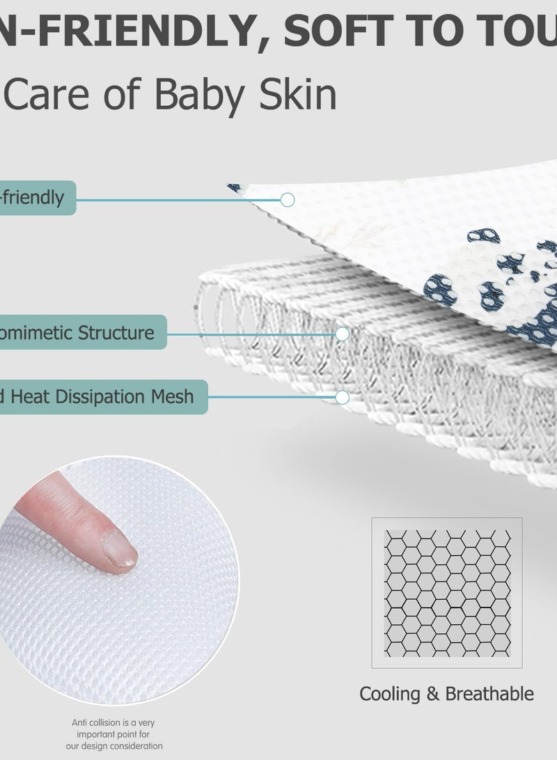 Baby 3D Mesh Stroller Seat Liner Pad, Breathable Stroller Liner Insert Cover, Panda Bamboo Design, Comfortable Stroller Cushion Pad for Baby Infants - Image 5