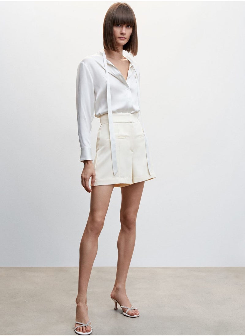 MANGO - High Waist Mini Shorts - Image 1