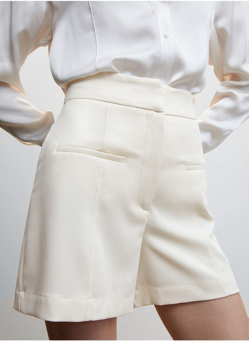 MANGO - High Waist Mini Shorts - Image 1