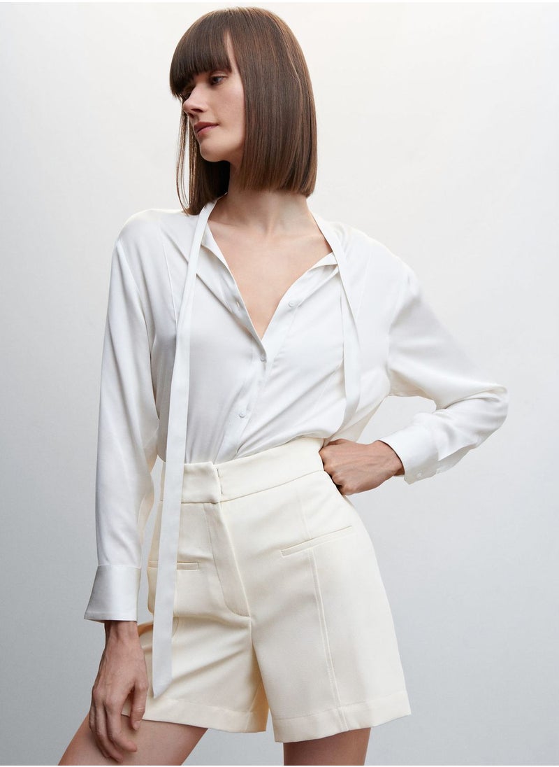 MANGO - High Waist Mini Shorts - Image 1