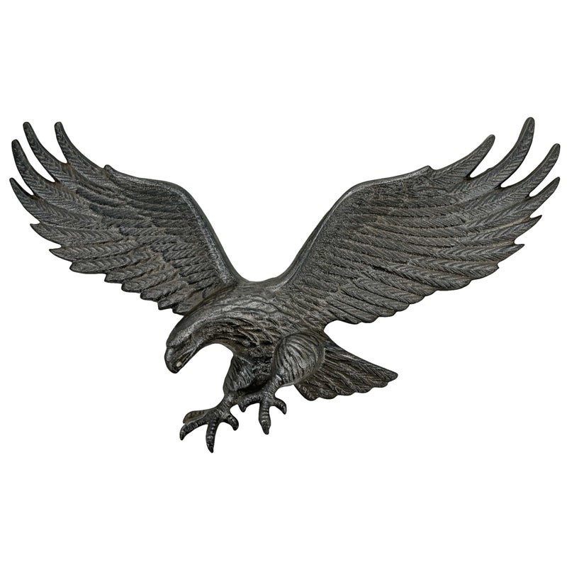 Linton Arts Metal Eagle Wall Decor â€“ Cast Iron Patriotic Decoration Wall Art for Outdoor & Indoor, American Eagle Wall Hanging for Home, Garden, Patio, Door,Garage Decoration - Image 1