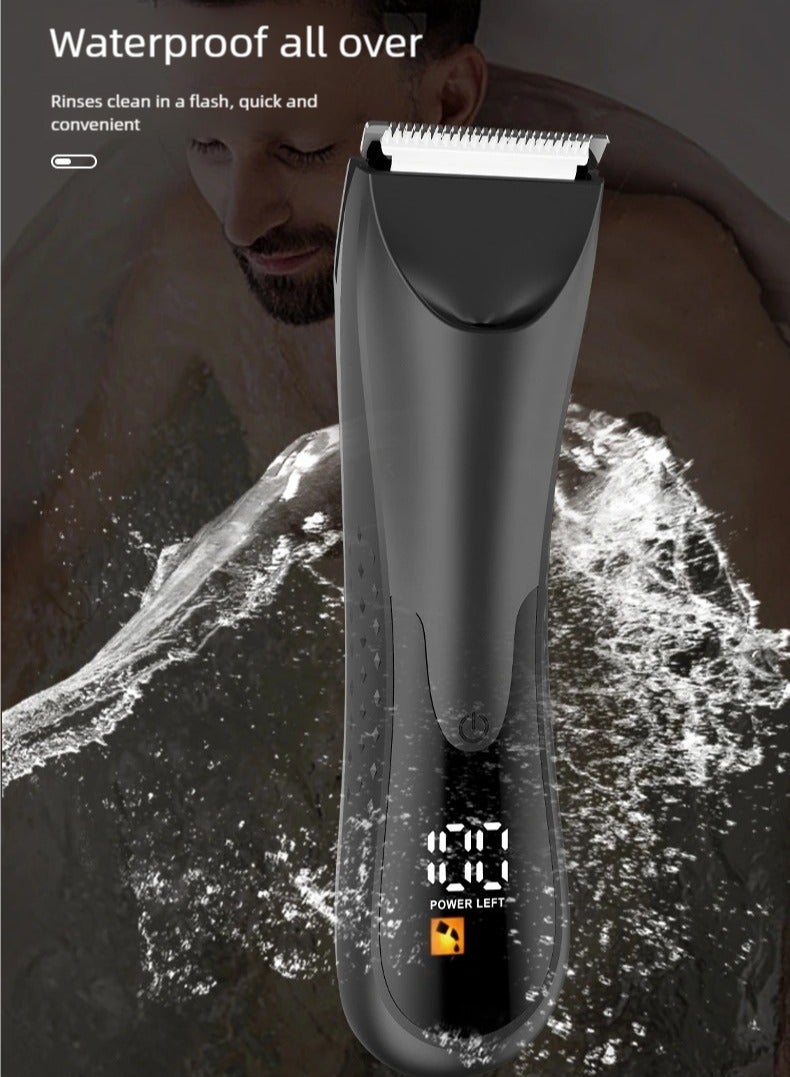 مقطع شعر الجسم المهني للرجال - مقطع شعر لاسلكي مقاوم للماء مع شاشة LED. شفرة السيراميك + الفولاذ المقاوم للصدأ ، شحن سريع USB لرعاية الرجال - Image 2