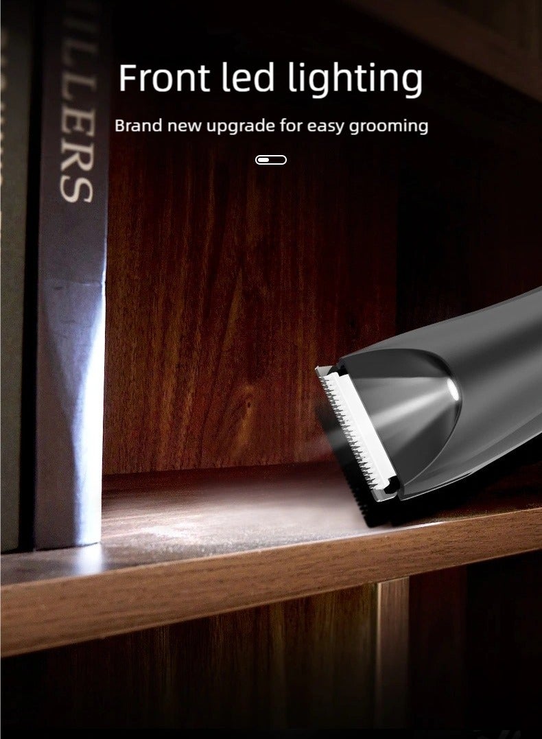 مقطع شعر الجسم المهني للرجال - مقطع شعر لاسلكي مقاوم للماء مع شاشة LED. شفرة السيراميك + الفولاذ المقاوم للصدأ ، شحن سريع USB لرعاية الرجال - Image 3