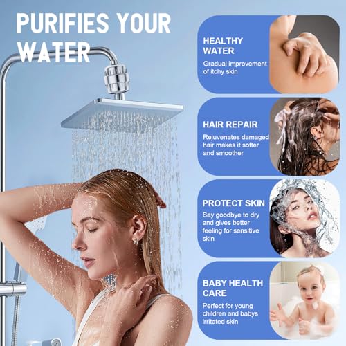 VeoryFly 4 Pack 30 Stage Universal Shower Filter Replacement Cartridge -Removes Chlorine, Heavy Metals, Iron, Sediments-VeoryFly ShowerHead Water Filter Cartridge, Compatible with Universal Shower Filter - Image 3