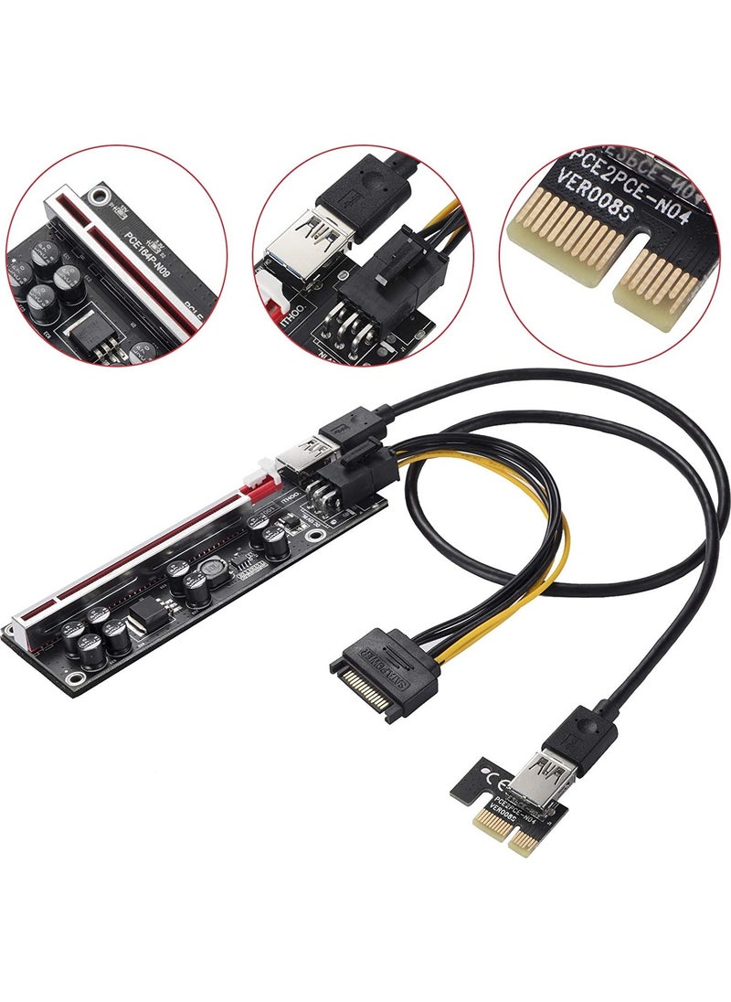 Zauss V009C-PLUS Riser 1X-16X Riser Extender Mining Rig PCI-E