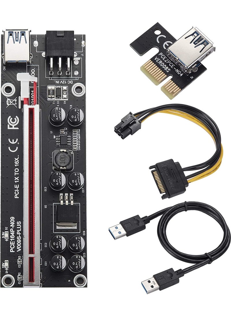 Zauss V009C-PLUS Riser 1X-16X Riser Extender Mining Rig PCI-E