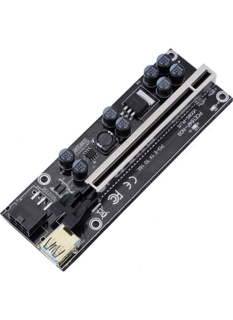 Zauss V009C-PLUS Riser 1X-16X Riser Extender Mining Rig PCI-E