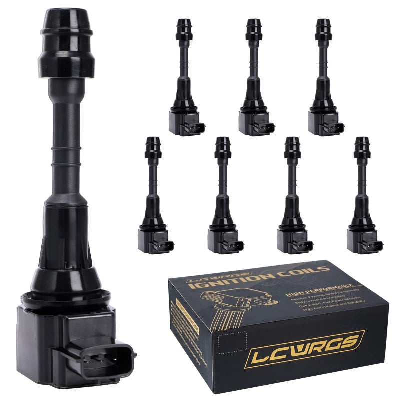 مجموعة من 8 حزم لفائف الإشعال تناسب 56 V8 2004 2005 2006 نيسان تيتان شاحنة 2005 2006 نيسان أرمادا 20042006 إنفينيتي QX56 2004 نيسان باثفايندر تستبدل UF510 C1483