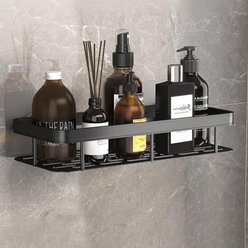 Copelle Self-Adhesive Multipurpose Bathroom Shelves | Space-Saving Storage Organizer Racks for Bathroom and Kitchen Accessories | Stylish Wall Stand for Home, Office Use (Black-Pack of 1) (1) - Image 4