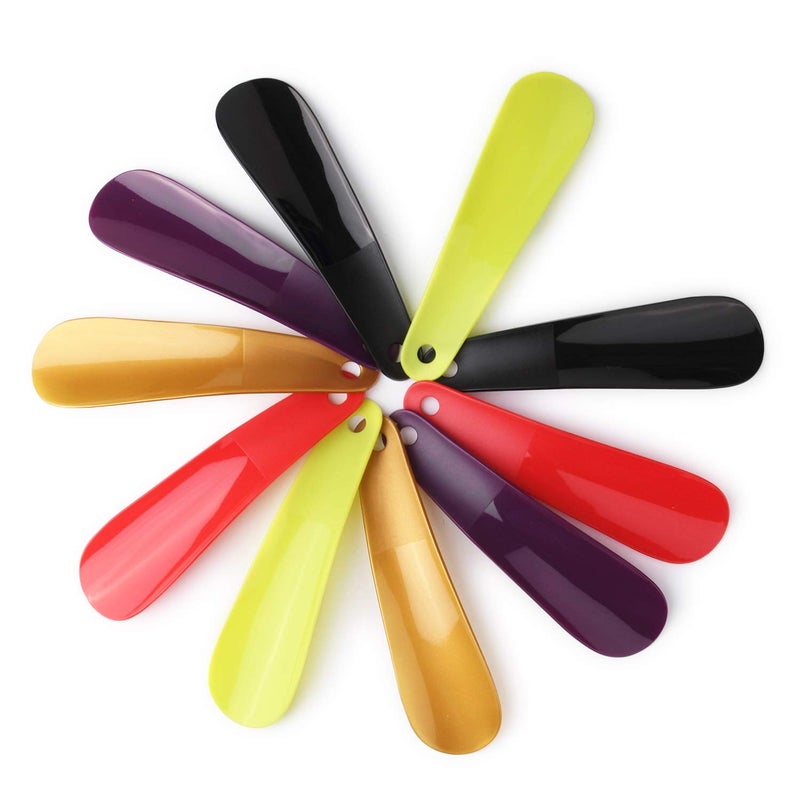 Arroyner 10Pcs Plastic Shoe Horn 6.3" Travel Shoe Horn for Men, Women and Kids Random Color - Image 2