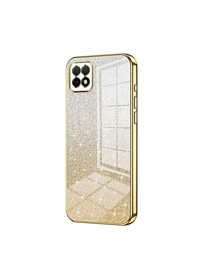 جرين تايجر جراب لهاتف Huawei Enjoy 20 / nova Y60، جراب هاتف مطلي بالكهرباء بلون مسحوق لامع متدرج  - Image 1