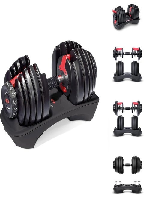 Smart Adjustable Dumbbell Selective Dumbbells with Fast Automatic Adjustment Physical Exercise, Home Training, Arm Muscle Fitness, Strength Training, 1x 24KG