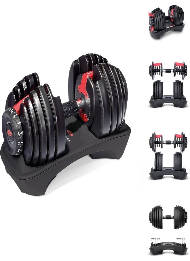 Fitness World - Smart Adjustable Dumbbell Selective Dumbbells with Fast Automatic Adjustment Physical Exercise, Home Training, Arm Muscle Fitness, Strength Training, 1x 24KG - Image 1