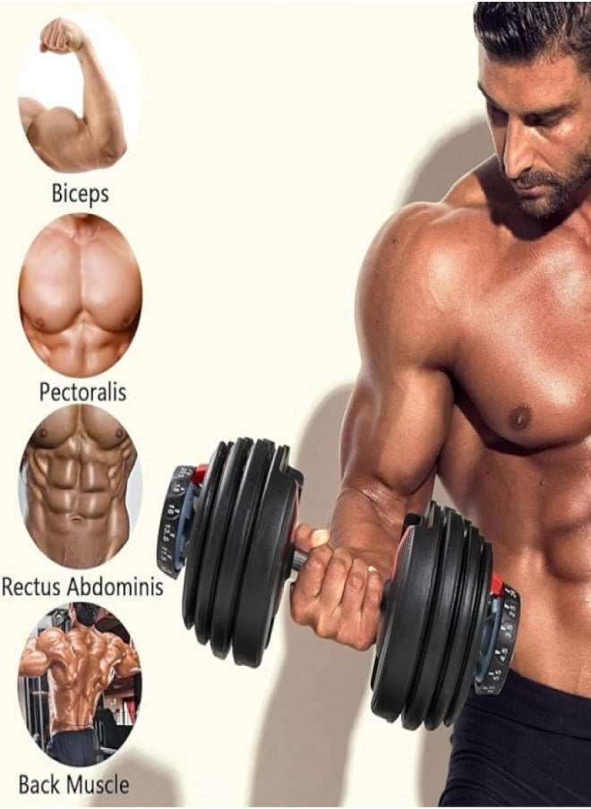 Fitness World - Smart Adjustable Dumbbell Selective Dumbbells with Fast Automatic Adjustment Physical Exercise, Home Training, Arm Muscle Fitness, Strength Training, 1x 24KG - Image 1