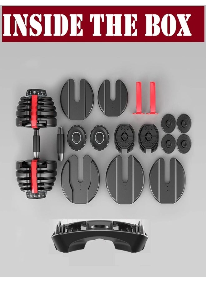 Fitness World - Smart Adjustable Dumbbell Selective Dumbbells with Fast Automatic Adjustment Physical Exercise, Home Training, Arm Muscle Fitness, Strength Training, 1x 24KG - Image 1